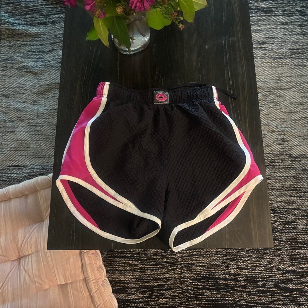 Nike Women's Black and Pink Athletic Shorts
